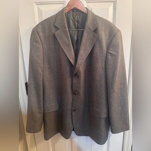 Alan Flusser Lanificio Di Pray Men's Gray Blazer Silk & Wool Sz 46 Regular